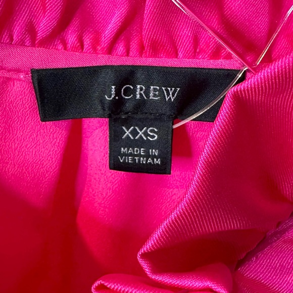 J. Crew Swingy Bow Neck Hot Pink Bronze Bow Dress Size XXS - Picture 11 of 14